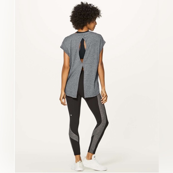 Lululemon Box It Out Short Sleeve - Heathered Black - Picture 2 of 5